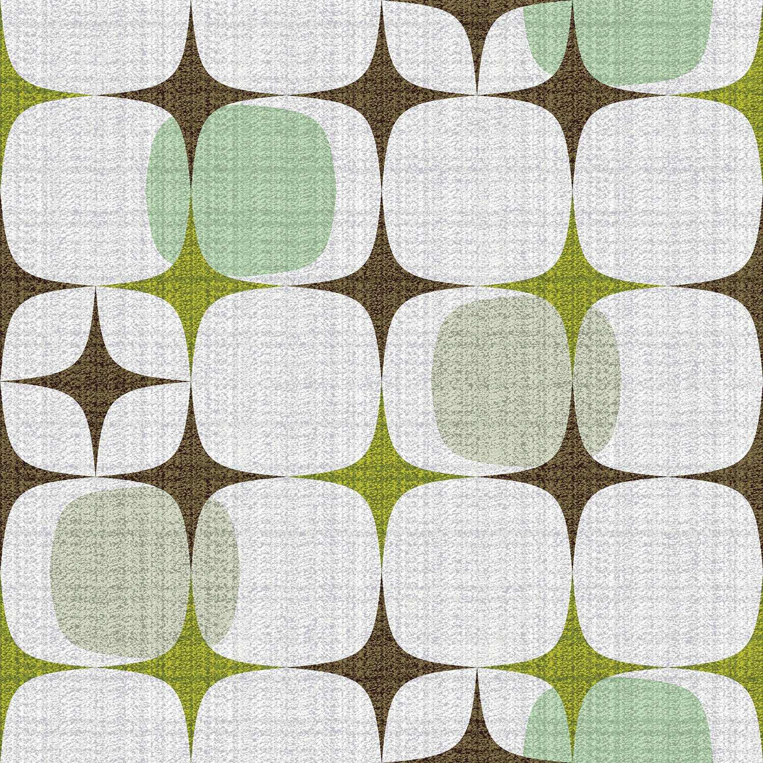 Mid Century Modern Geo Starburst Retro Green peel and stick wallpaper sample pattern swatch